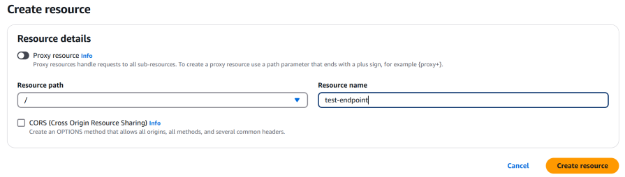 API Gateway Resource