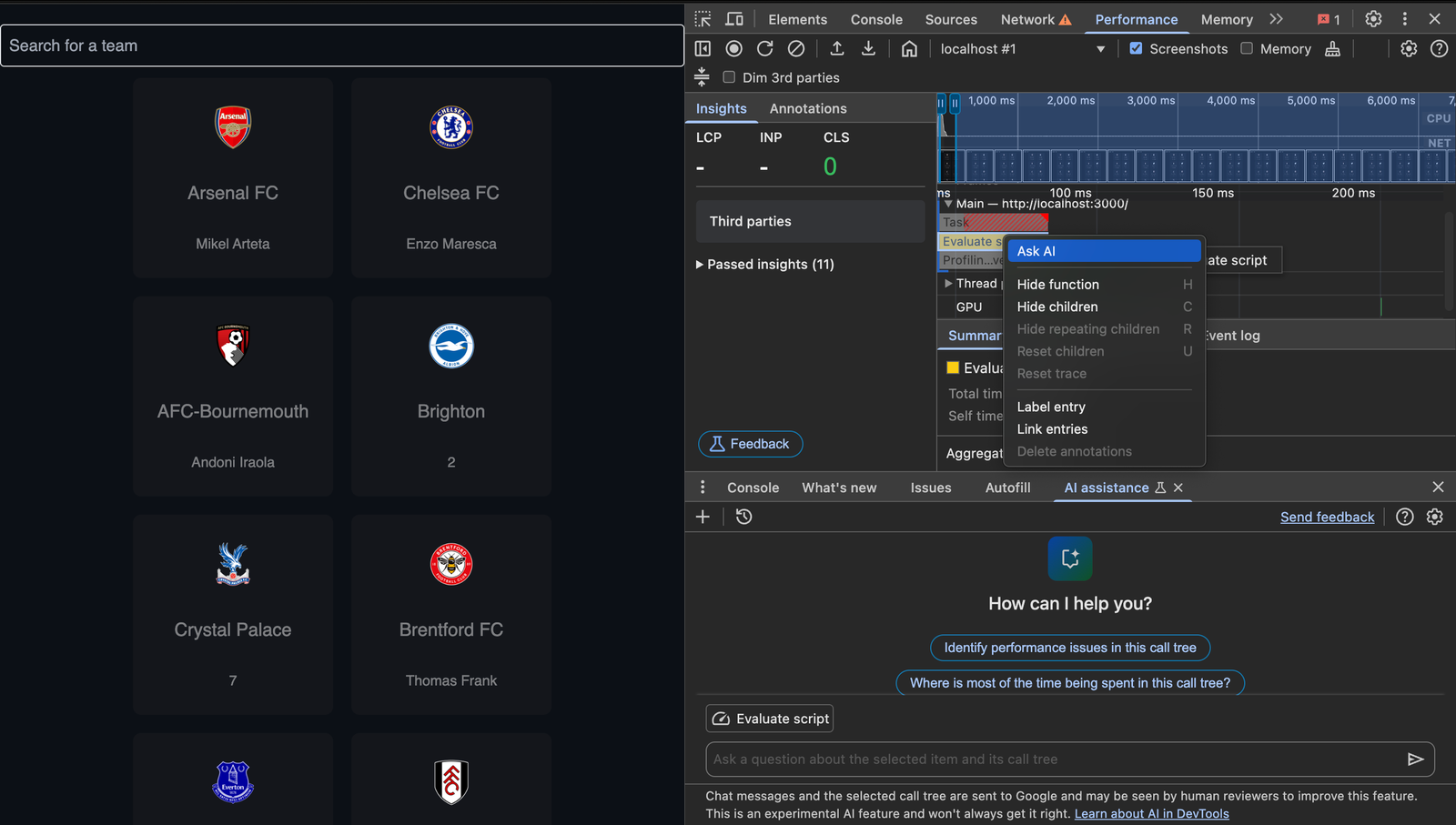 Ask AI Chrome DevTools
