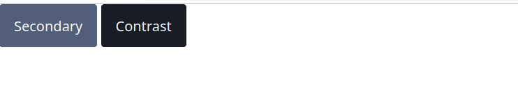 Two buttons styled with Pico CSS using semantic HTML classes secondary and contrast