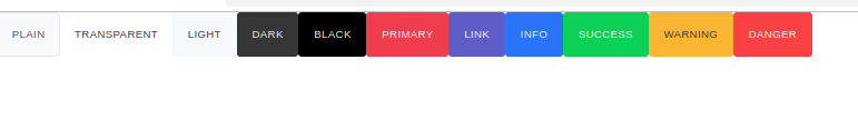 A variety of Cirrus UI button styles rendered in a React app, including primary, success, danger, and transparent variants