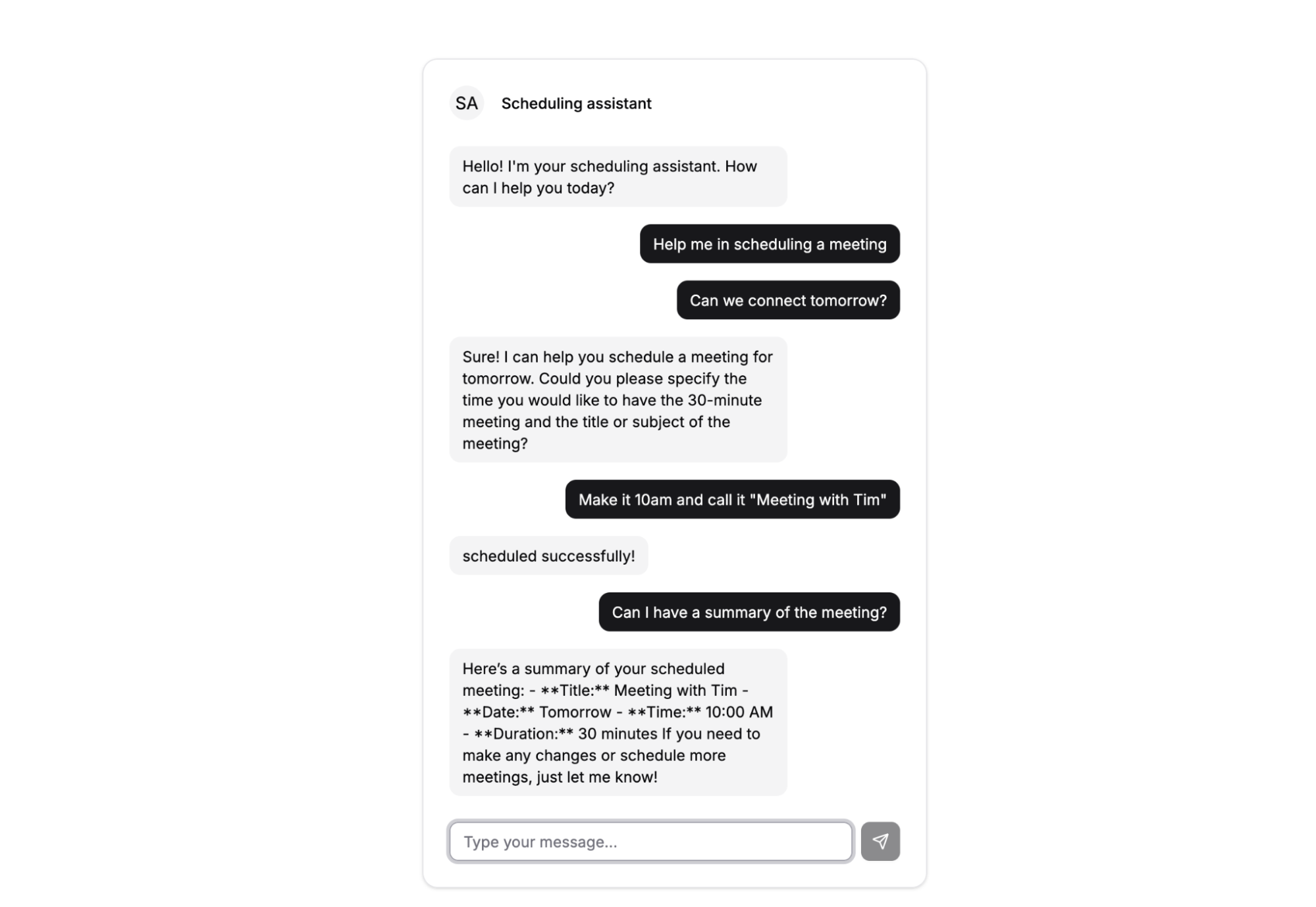 Summarizing The Chatbot Request