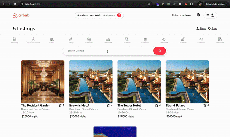 gif of air bnb starter project