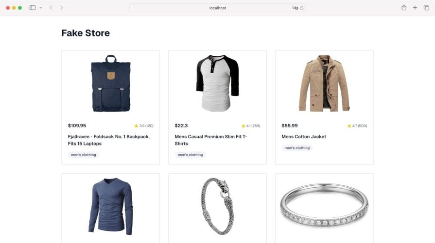fake store nextjs app created with opennext