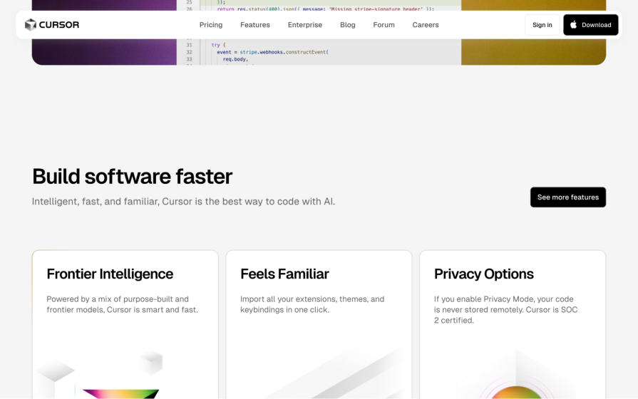 Cursor’s Website Example