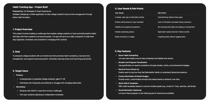 UX Design Briefs AI Prompt