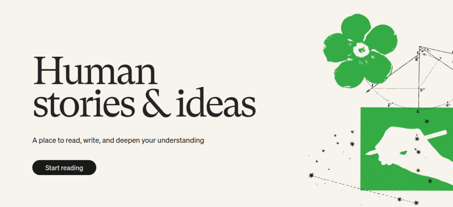 Hero Section Of Medium Landing Page