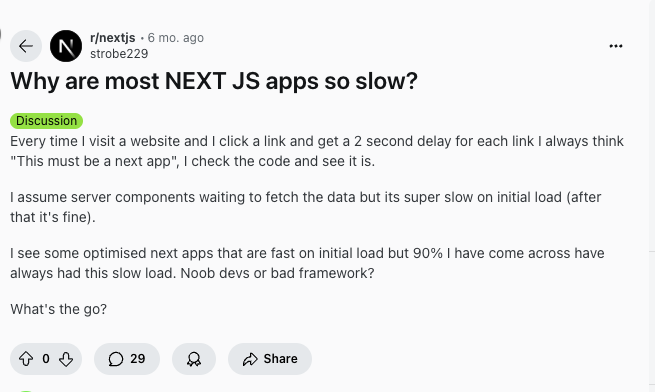 Reddit Slow Next.js Apps