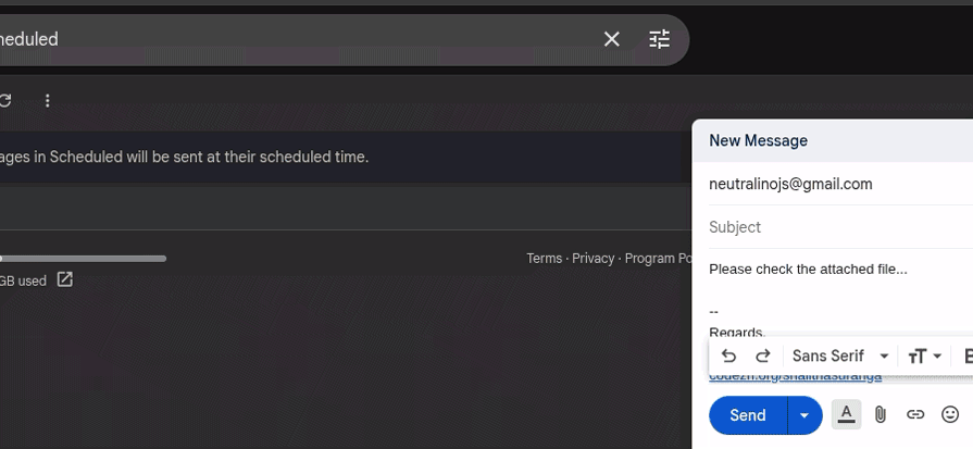 Gmail Confirmation Dialog While Sending An Email