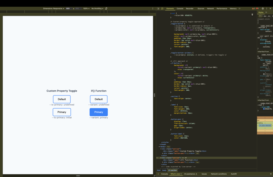 if vs custom property toggle