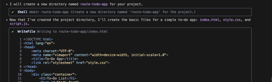 triggering the write file tool