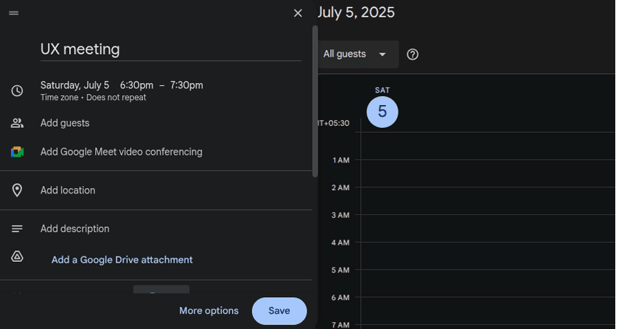 Google Calendar Event Creation