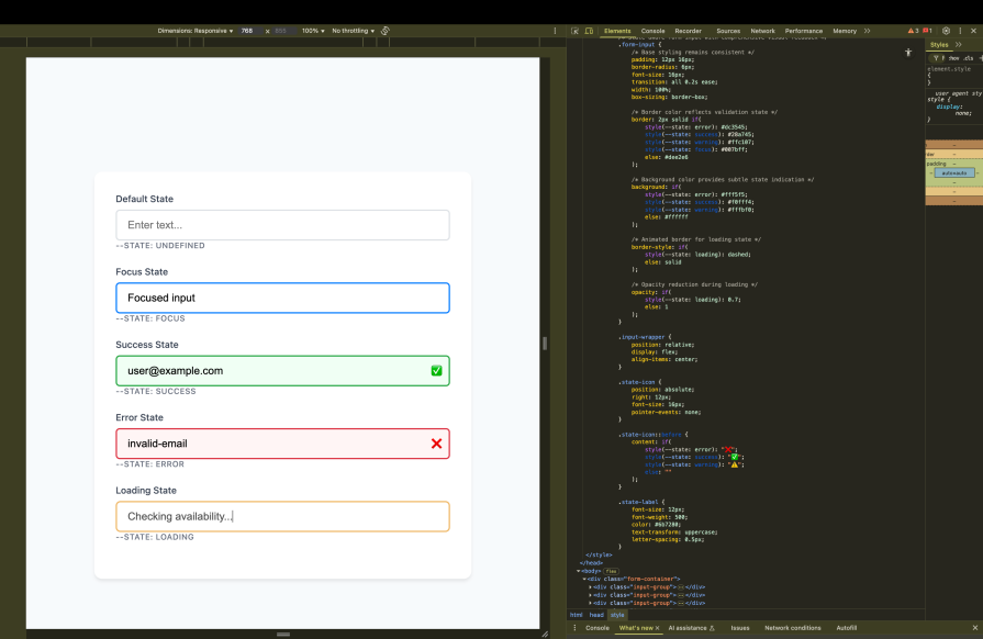 set custom property through javascript