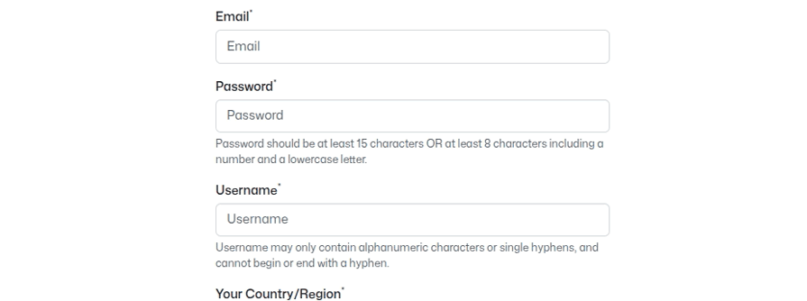GitHub Signup Form