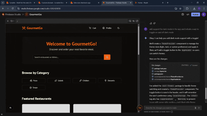 Add support for dark mode in the app and include a way to toggle on and off dark mode.”