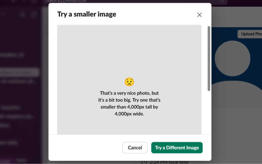 Error Message From Slack