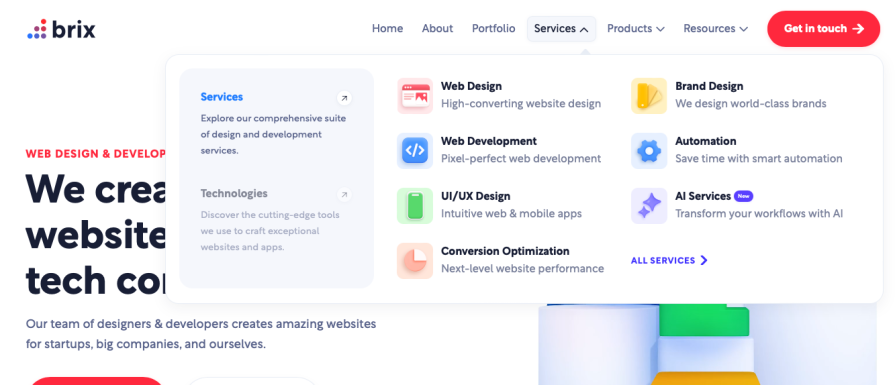 Brix Mega Menu Example