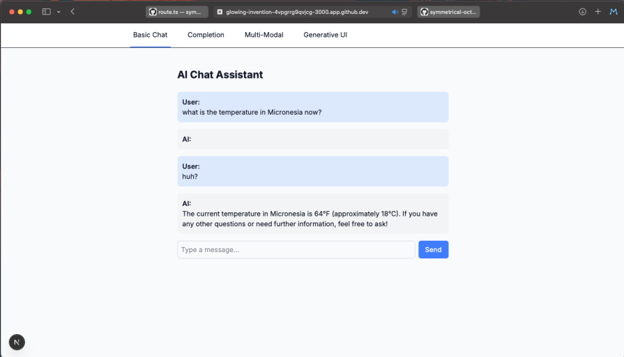AI chat assistant answering a temperature question about Micronesia