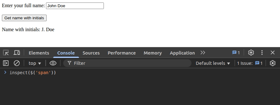 Initiating The Inspector Feature From The Console