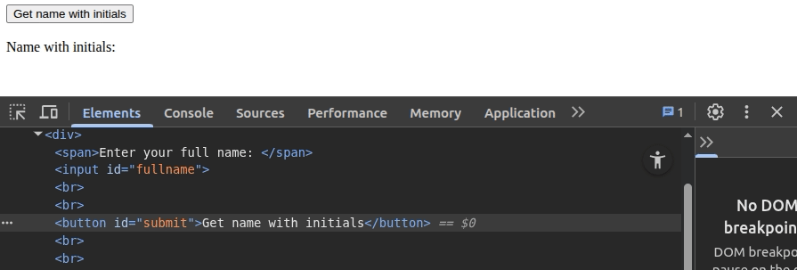 Monitoring Mouse Click Events Of A Button Element Using The MonitorEvents() Function