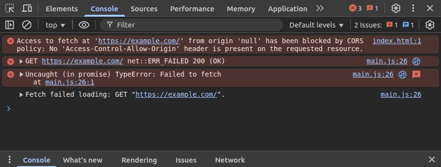 Navigating To The Issues Tab From The Console To Browse Page Errors And Recommendations