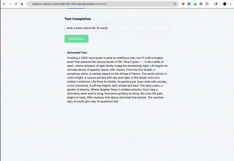 gif of streaming implementation