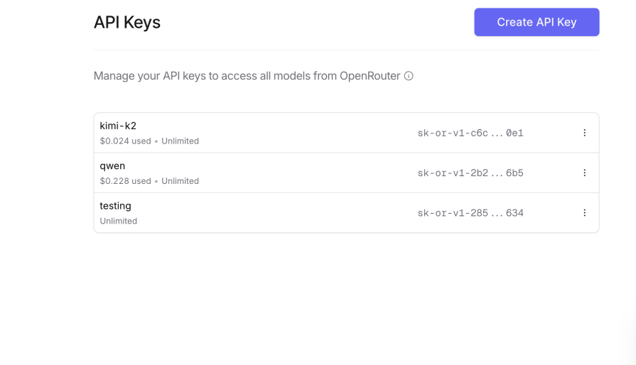 copy the api key and keep it safe