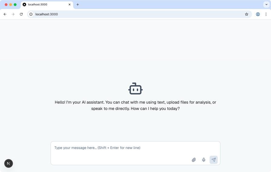 basic chat interface we created