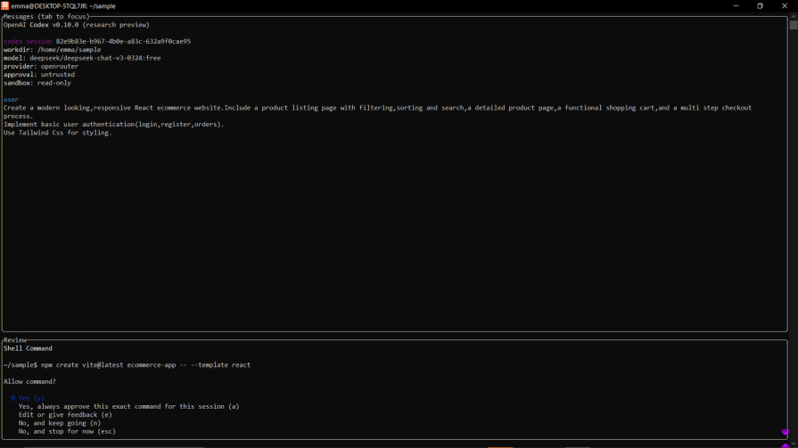 Codex Permissions Given