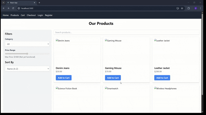 Gemini Result of Test Prompt- Homepage With No Products And No Cart Functionality
