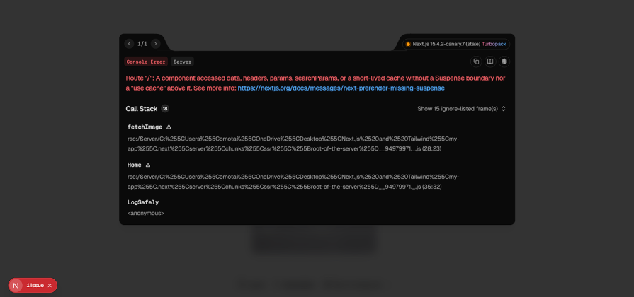 Runtime Error Nextjs