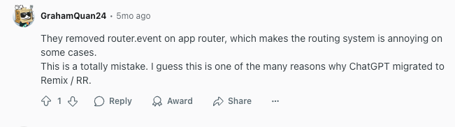 Reddit Comment About The Next.js Developer Experience