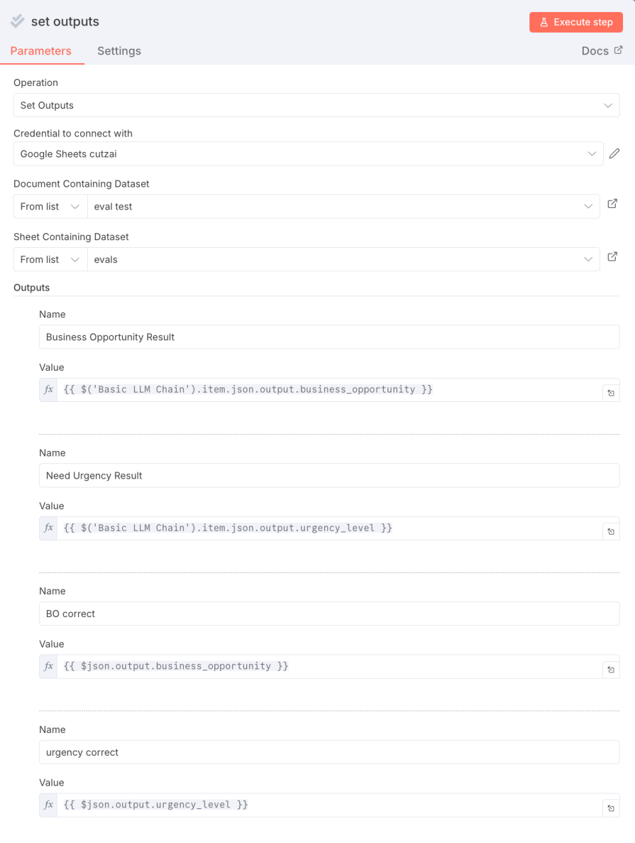 logging details of set outputs