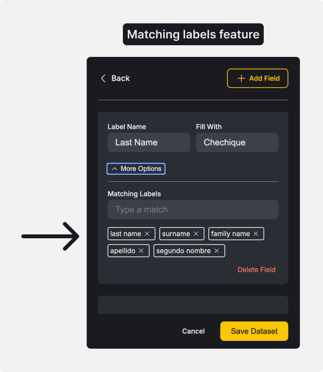 Matching Labels Feature