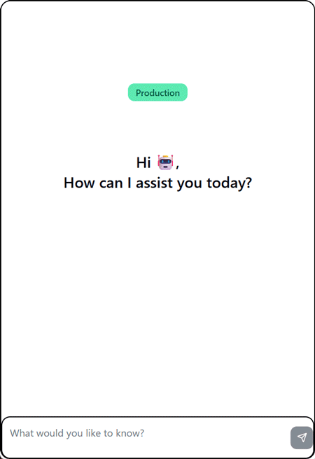 gif of simple chatbot application with environment-aware model routing