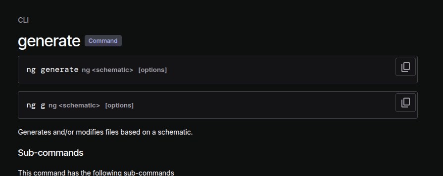 built in ng generate command