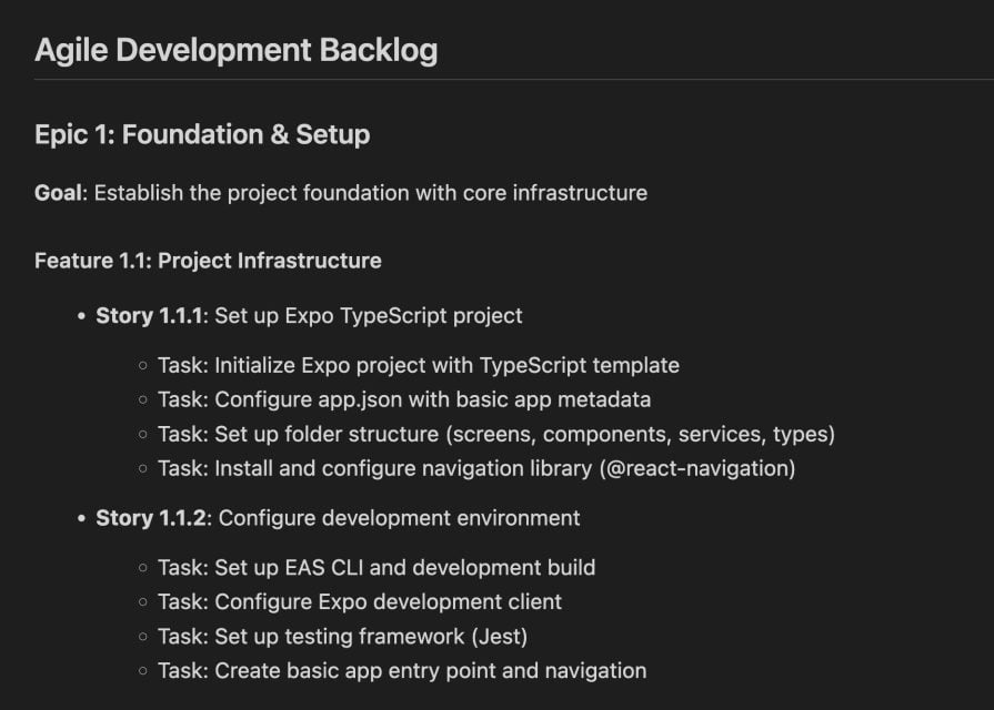 agile development backlog