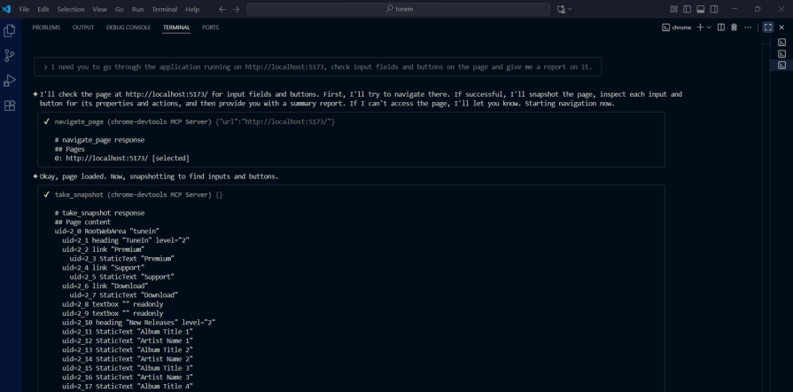 user testing prompt for gemini and chromedevtools mcp