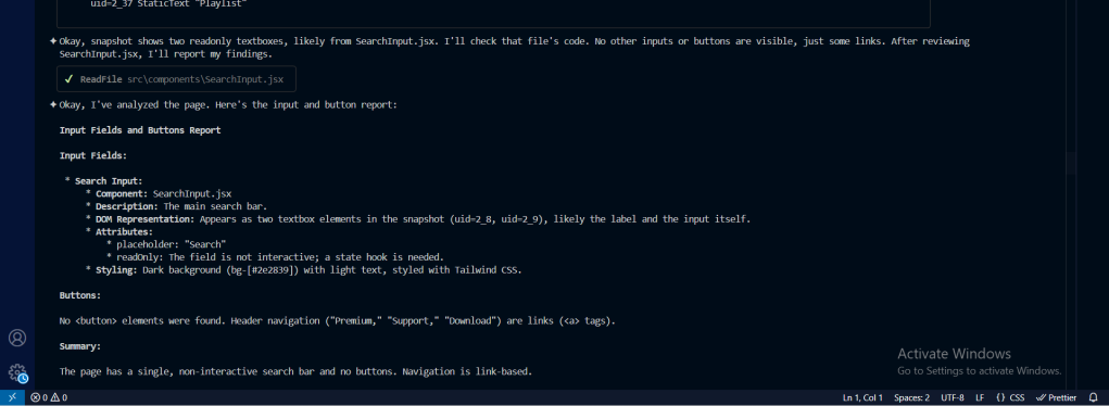 remaining output from last prompt