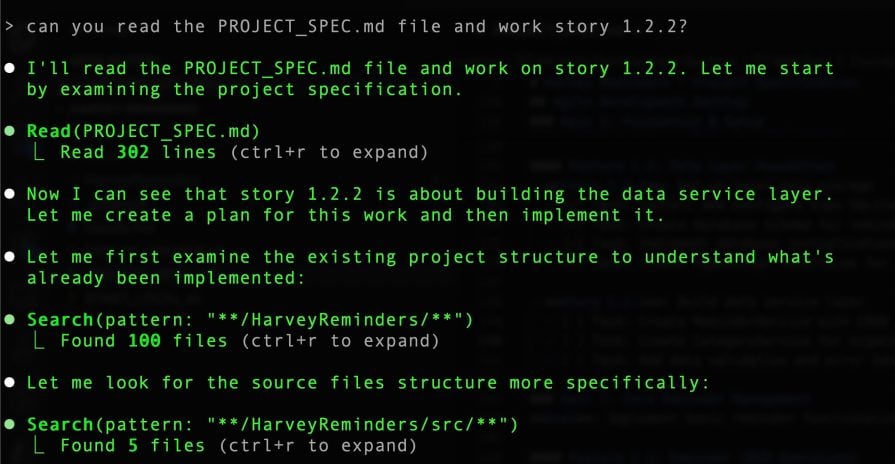 work on story 1.2.2, which is creating the data services for the app to use