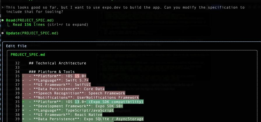 forgot to include use of expo dev
