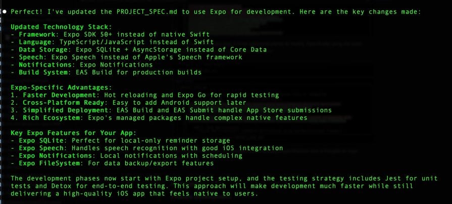 continue to iterate over the changes