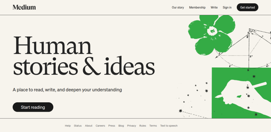 Medium Hyperminimalistic Public Homepage