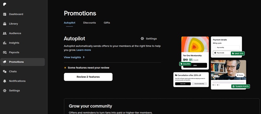 Scope Redesign Example - Promotions Module In Patreon