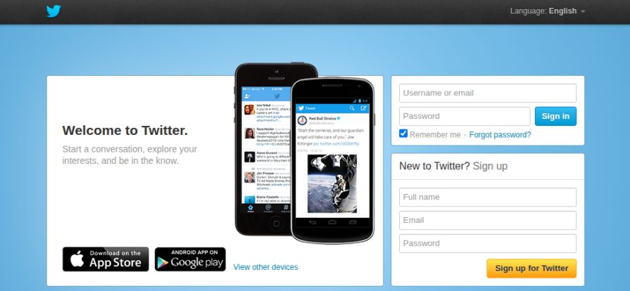 Twitter Homepage In 2013