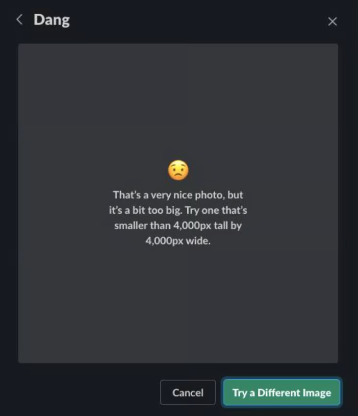 Error State Example Slack UX