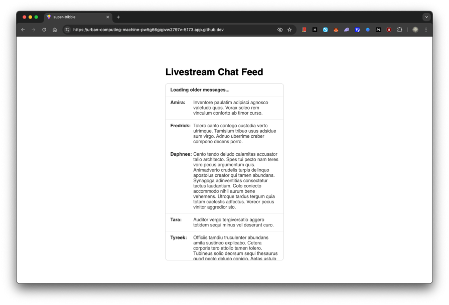 Functioning Chat Feed