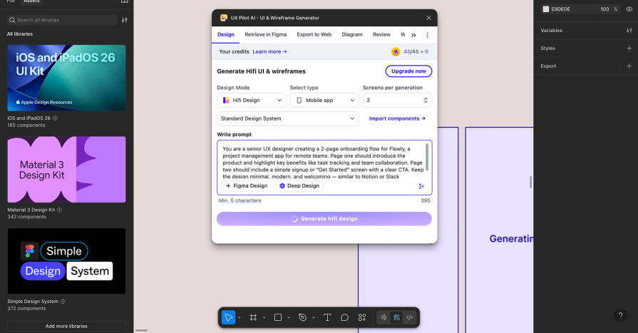 UX Pilot AI For Ideation