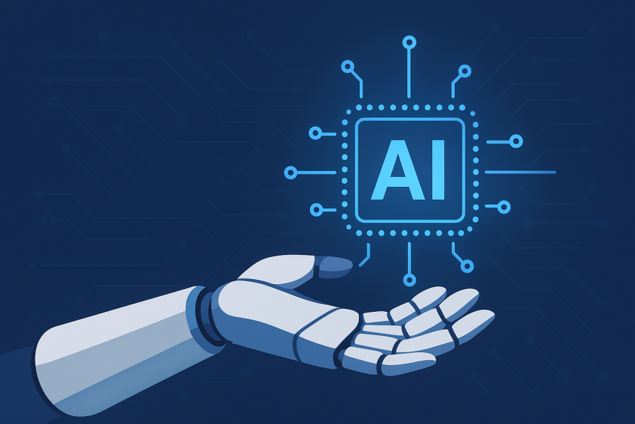 AI Being Held By Robot Hand