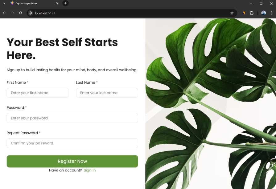 Complete Sign Up Page