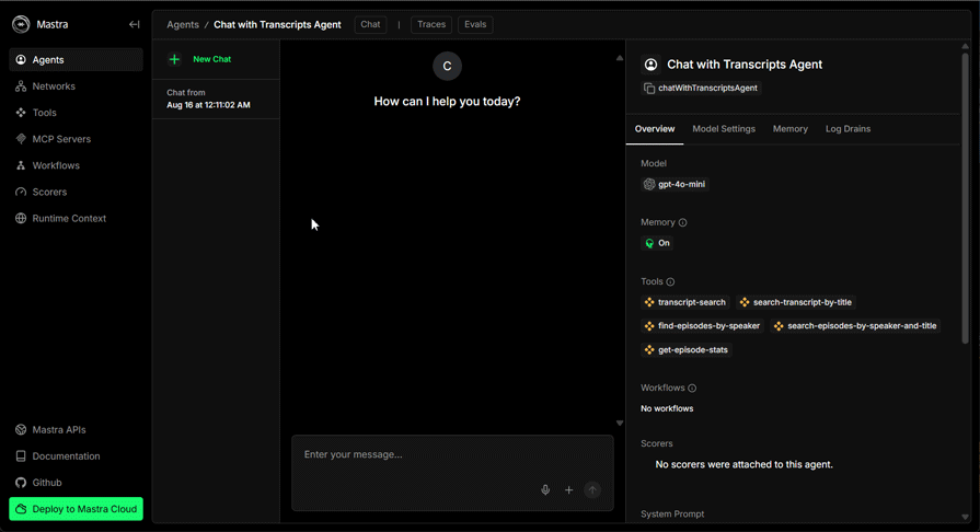 gif of the video transcription app